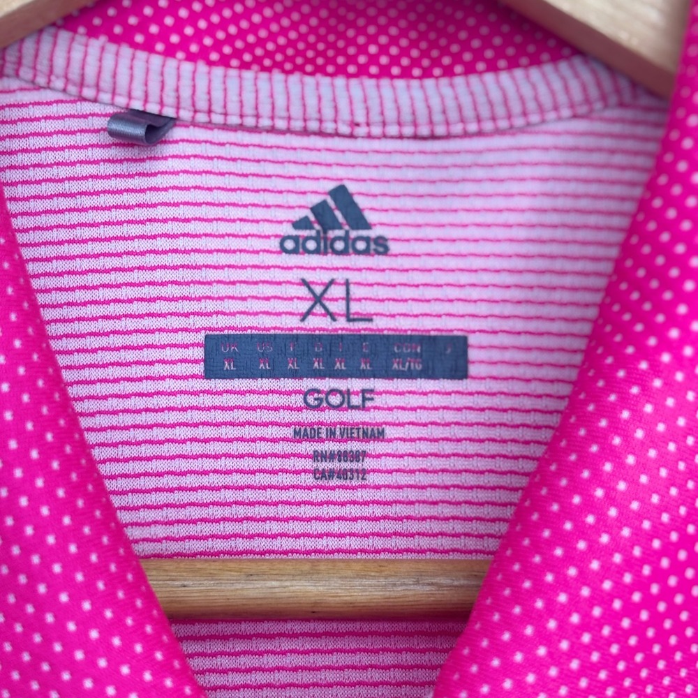 Adidas Golf Women Polo XL Collared Performance Sleeveless Pink Dot Athletic Top - Picture 6 of 9